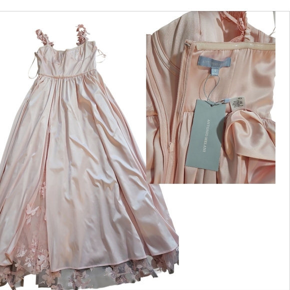 NWT Antonio Melani Woman's Dress Bustier Top Satin Tulle 3D Maxi Sz 8 - Picture 10 of 10